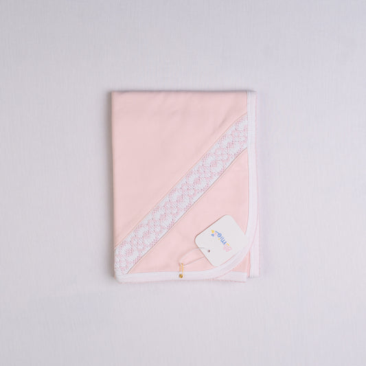 blanket hand smocked pink stitch