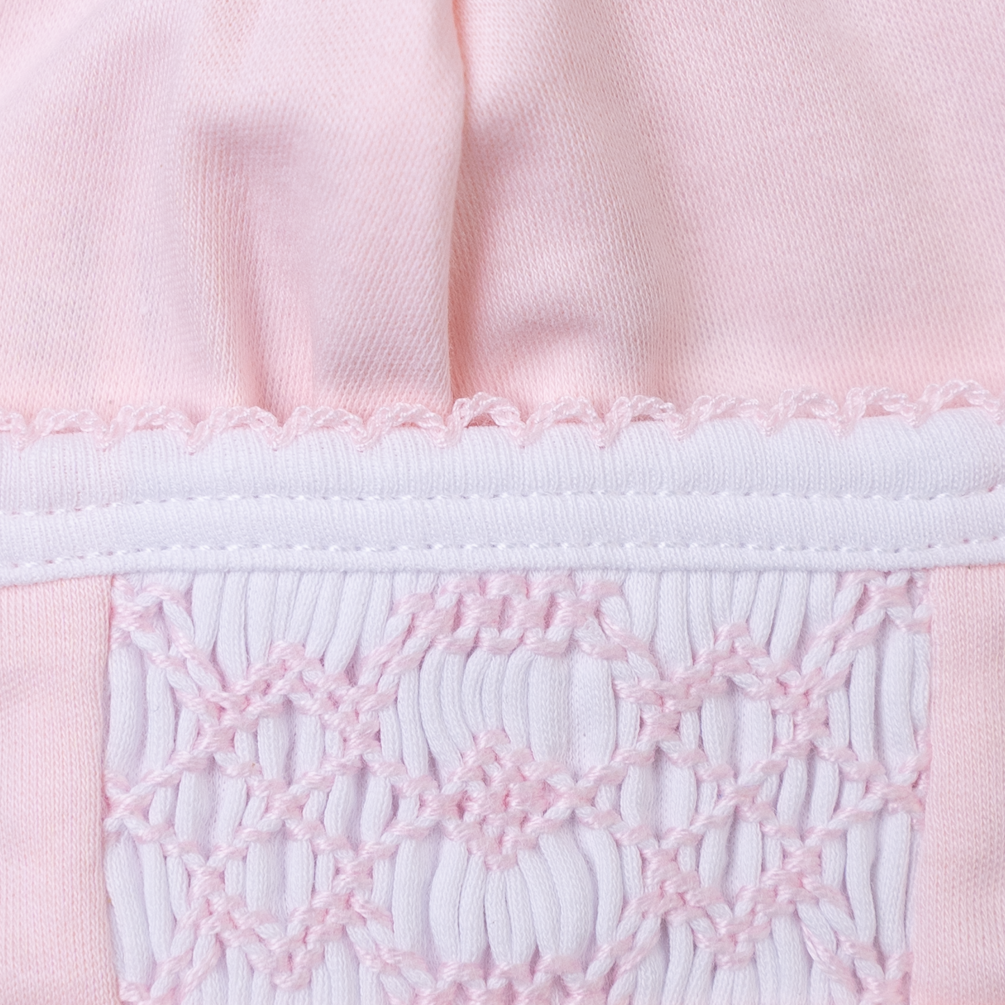 hat hand smocked pink stitch